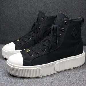 PF Flyers Allston Women’s Sneakers Black High Top Platform Canvas Womens Size 10